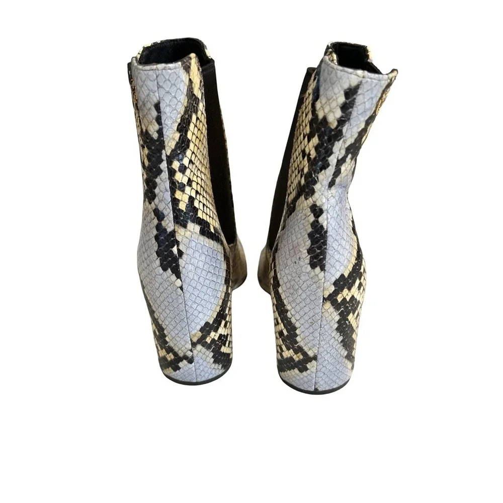 NEW TORY BURCH BANANA EMBOSSED SNAKESKIN LEATHER CHELSEA ANKLE BOOTIE BOOTS‎ 5.5